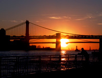 Manhattan and Brooklyn bridges from the East River Promenade