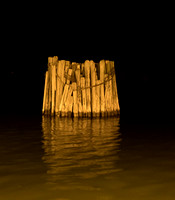 Old Ferry pilings at night