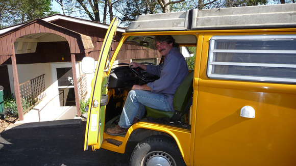Toby Wilkins in his VW Camper van