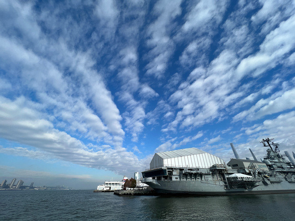 When we got to the Hudson, the sky put on a show over the Intrepid.