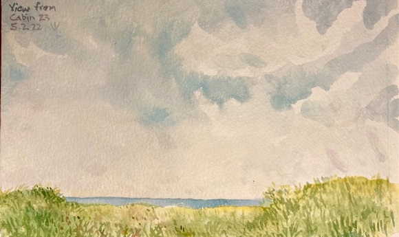 Jennie's watercolor. She loves clouds.