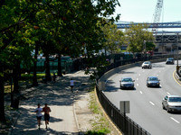 Runners, walkers, bikers used the rutted noisy path by the FDR 2001-2011.
